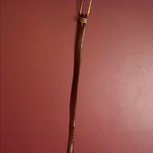 The Limited Brown Genuine Leather Belt with Gold Buckle